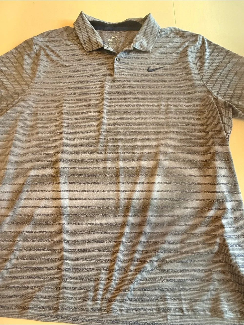 Nike Men’s Light Gray & Navy Striped Polo